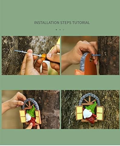 Whimsical Fairy Garden Gnome Statue, Tree Faces Decor Outdoor -5.9 Inch, Funny Garden Tree Decoration,Ideal Patio Yard Lawn Porch Decoration