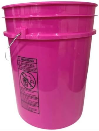 House Naturals 5 Gallon Premium HPDE Plastic Bucket - Made in USA Food Grade Storage Container, BPA Free All Purpose Pail (2, Magenta)