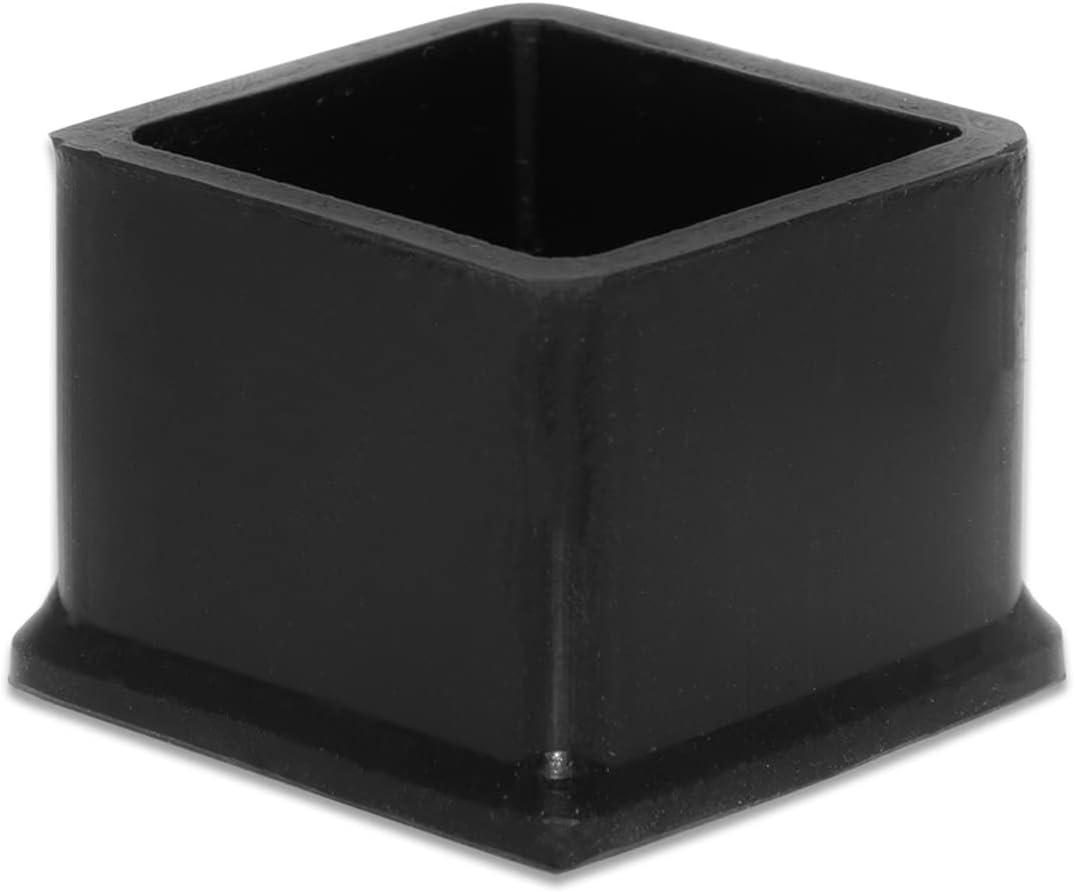 Flyshop Durable Non-Marking Silicone Chair Leg Caps Tips Floor Protectors Square Furniture Table Leg Covers, 20pcs, Black, 25 mm x 25 mm, 1" x 1"