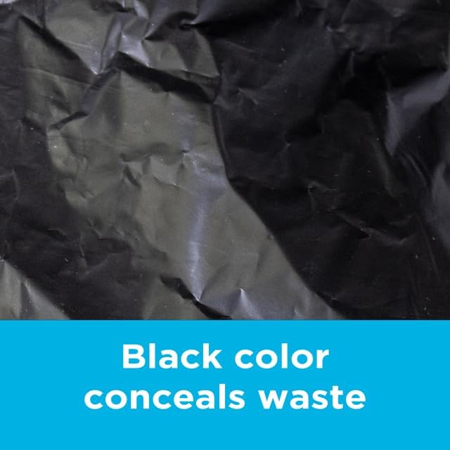 250 Count, 40-45 Gallon Trash Bags, Heavy Duty Black Bags, Ideal for 39, 40, 42, 45 Gallon