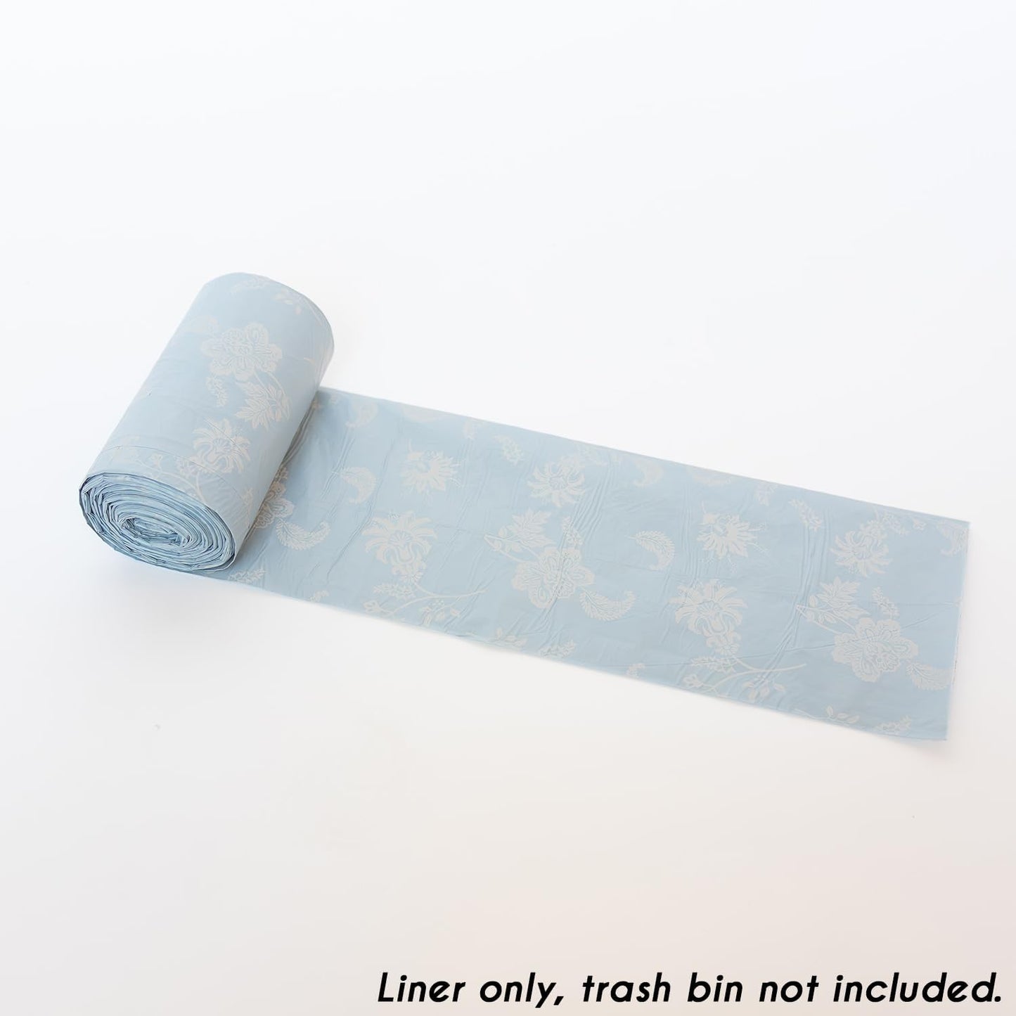 Happy Haven Bathroom Trash Bags for 2,3,4 Gallon Trash Can, Small Garbage Bags - Bedroom & Bathroom, Decorative Cute Wastebasket Liner - 50 Count (Light Blue Botanical)