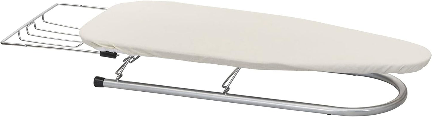 Household Essentials Tabletop Ironing Board, Compact Ironing Board with Iron Rest, Includes Door Hang, Perfect for Dorms and Small Spaces, 12 x 30", Silver