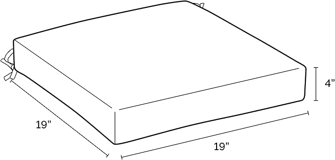 Arden Selections Outdoor Seat Cushion, 19 x 19, Rain-Proof, Fade Resistant 19 x 19, Ashland Black Jacobean (Pack of 4)