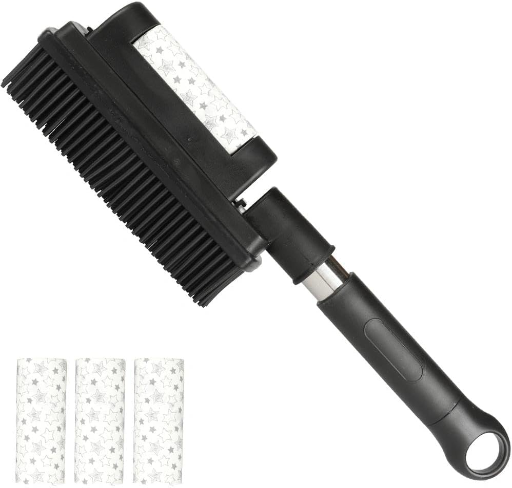 Rubber Pet Hair Removal Brush Lint & Hair Removal Cat Dog Hair Remover Brush Pet Hair Removal Tool Silicone Lint and Debris Remover for Cleaning,Grooming,Home (Black Plus)