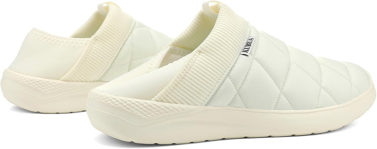 KUBUA Slippers for Men and Womens Indoor House Shoes Plush Slip on Outdoor Garden Loafers