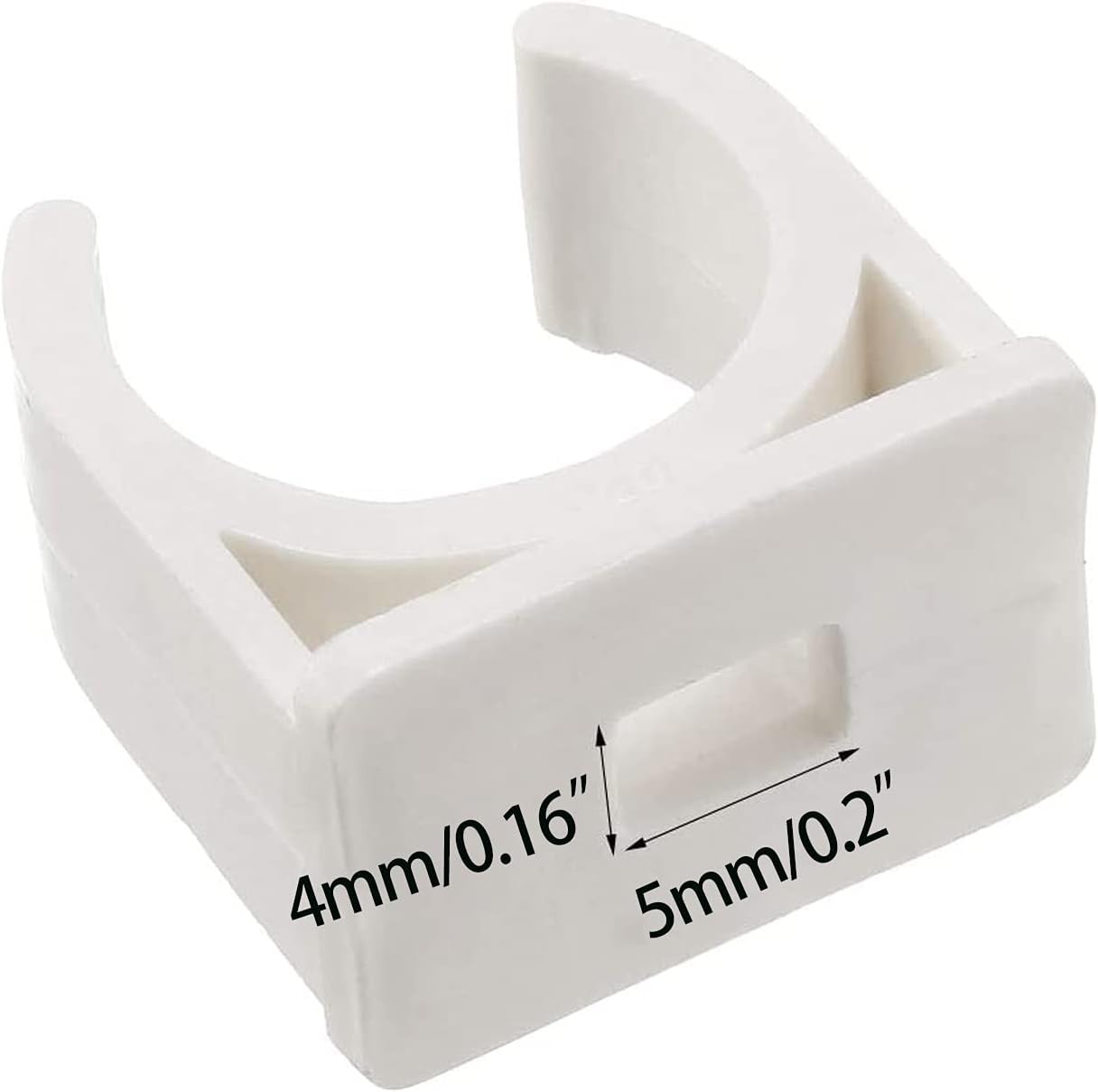 100 Pcs U-Shaped PVC Water 16mm Pipe Clamps Clips, U-Shaped Buckles Fit for 1/2" (16mm) Water Pipes and TV Trays Tubing Hose Hanger Support Pex Tubing （White 16mm）