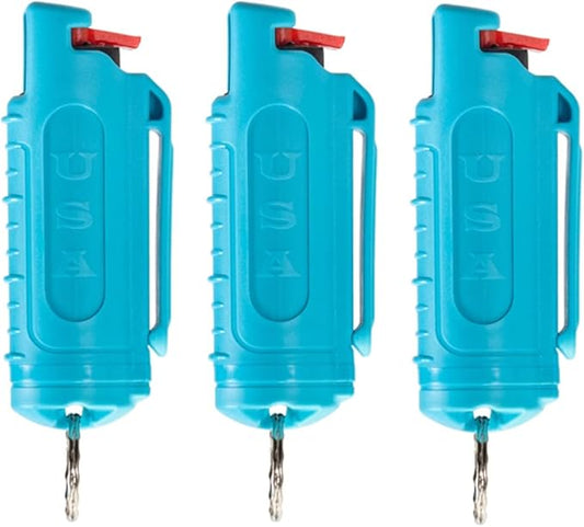 Police Magnum Keychain Pepper Spray Self Defense Belt Clip Holder - 3 Pack Tactical Maximum Strength OC with Dye - Small Safety Key Chains for Women & Men - Made in The USA