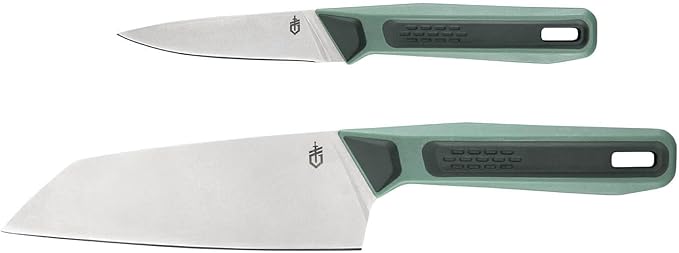 Gerber Gear ComplEAT Cutting Board Set - Cutting Board Kit with Polypropylene & Bamboo Cutting Boards - Features Paring Knife & Chef's Knife in Nesting Design