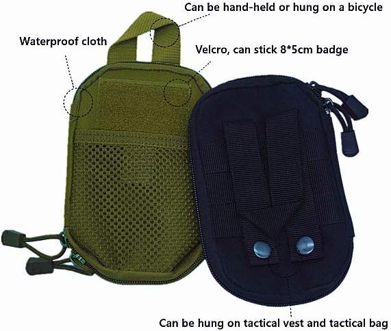 edc pouch multifunctional tactical bag molle bag accessory bag mobile phone bag, tactical belt pouch, men's belt bag, outdoor sports travel hiking waterproof bag with American flag embroidery patch