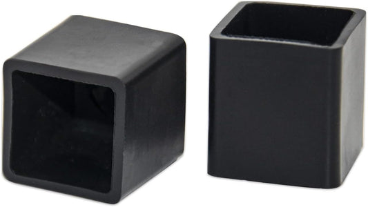 Flyshop Flexible Anti-Scratch PVC Patio Chair Table Leg Caps Tips Floor Protectors Square Furniture Covers, 20pcs, Black, 20 mm x 20mm, 13/16" x 13/16"