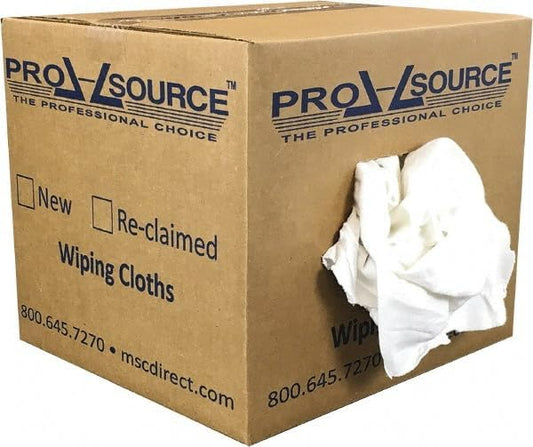PRO SOURCE Reclaimed White Cotton T-Shirt Cloth Shop Rags, Sold by Weight (25 lb)