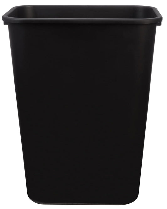 Amazon Basics Trash Can, Rectangular Commercial Office Wastebasket, 10 Gallon (Pack Of 2), Black (Previously AmazonCommercial brand)