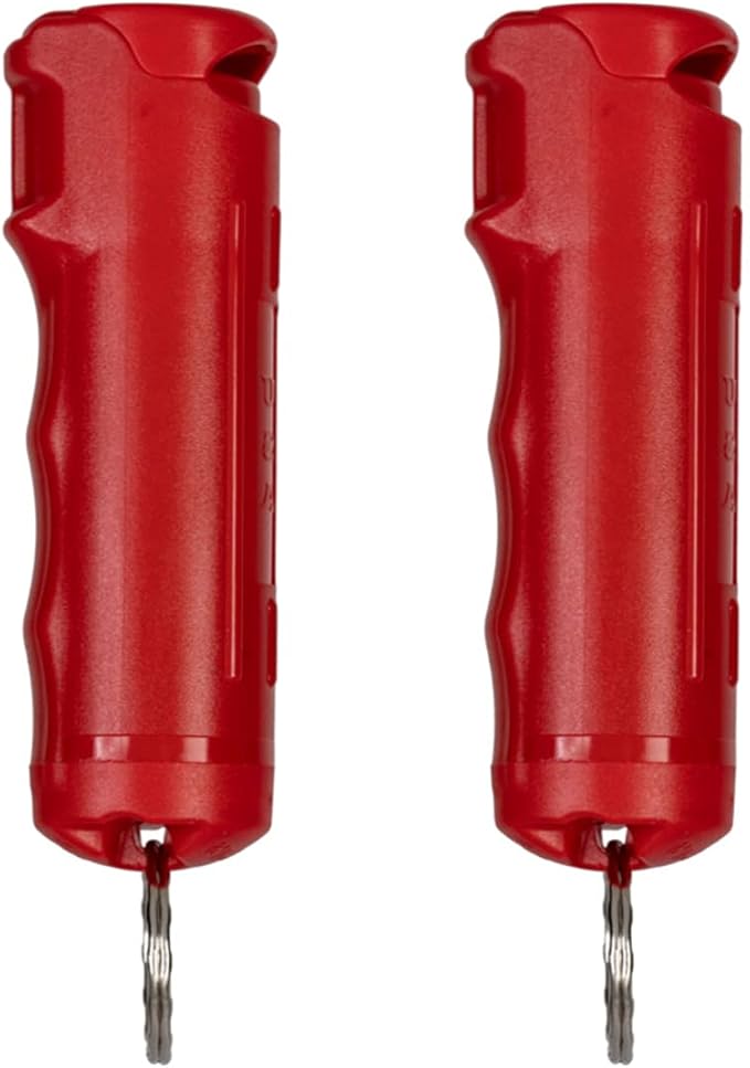 Police Magnum Keychain Pepper Spray Flip Top Safety 2 Pack 1/2oz - Maximum Heat Strength OC with Dye - Tactical Small Compact Case Holder - for Women & Men's Self Defense - Made in The USA