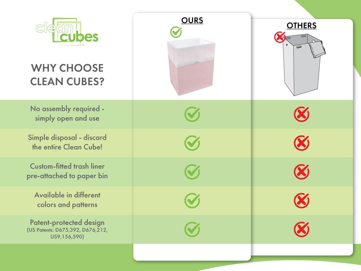 13 Gallon Disposable Pop-Up Trash Cans (3-Pack) with Fitted Bags – Foldable Garbage & Recycling Bins for Parties, Events & Kitchen (Pink, 17" H x 13.5" W x 10" D)