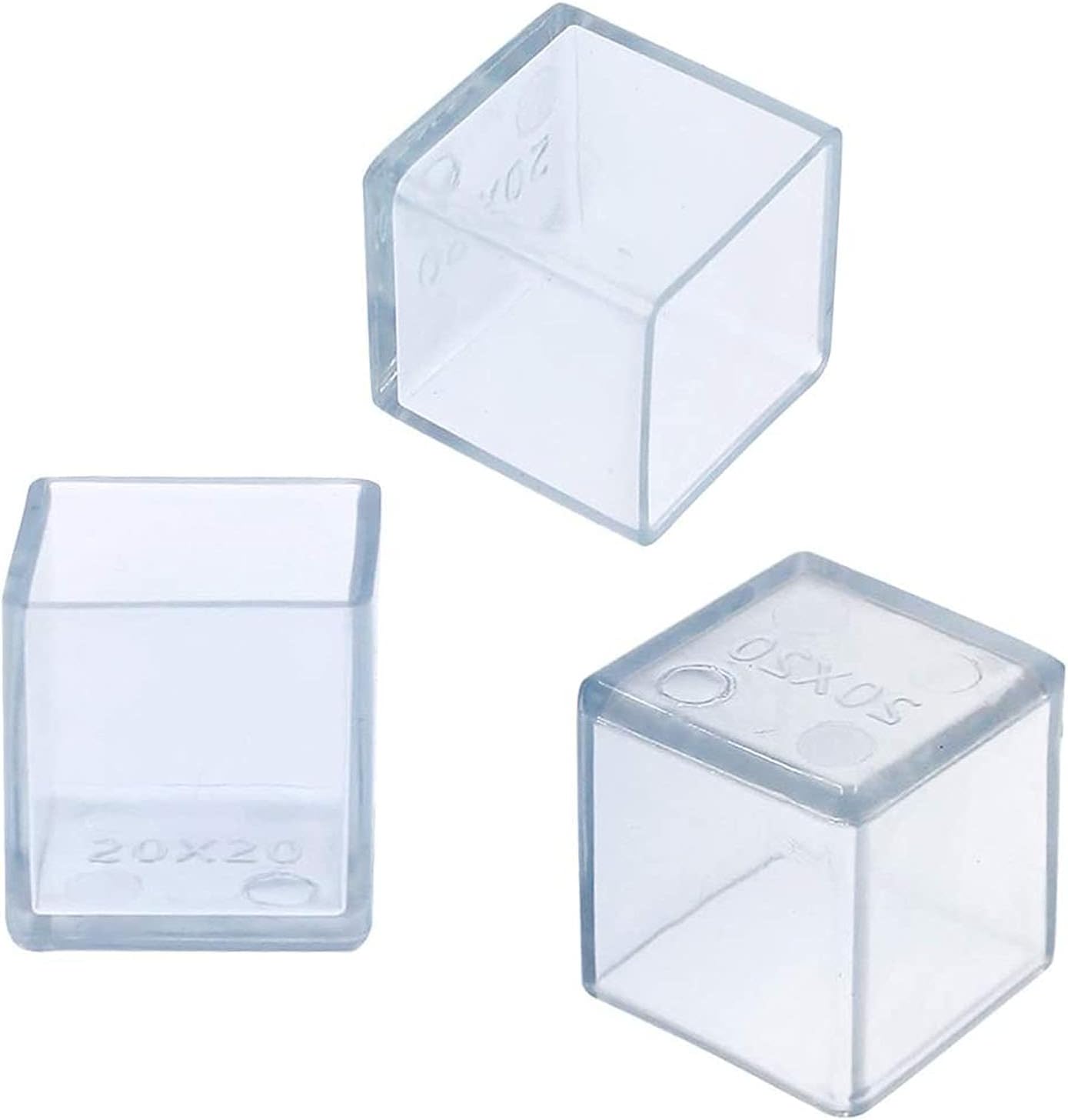 12 Pcs Transparent Square Anti-Slip Rubber Leg Tips Chair Leg Caps Furniture Floor Protectors Chair Table Bar Stool Leg Covers Furniture Leg Cube Feet 1.57 Inch x 1.57 Inch (40 x 40mm)