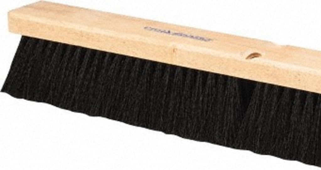 PRO SOURCE 36" Push Broom Head: Poly Bristles, Threaded Wood Block
