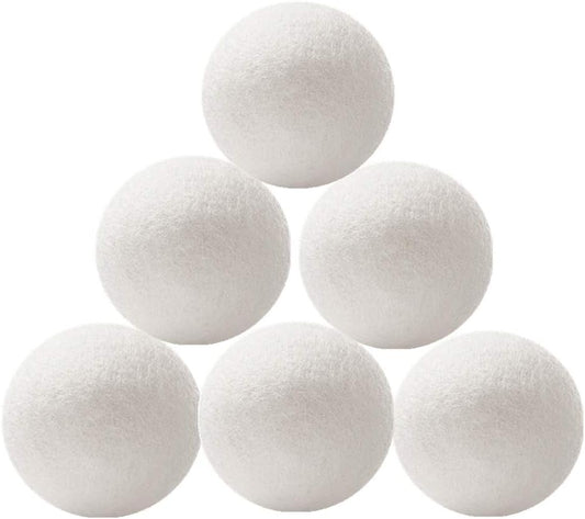 Wool Dryer Balls 6 Pack - XL Premium Reusable Dryer Balls Replace Laundry Drying Natural Fabric Softener