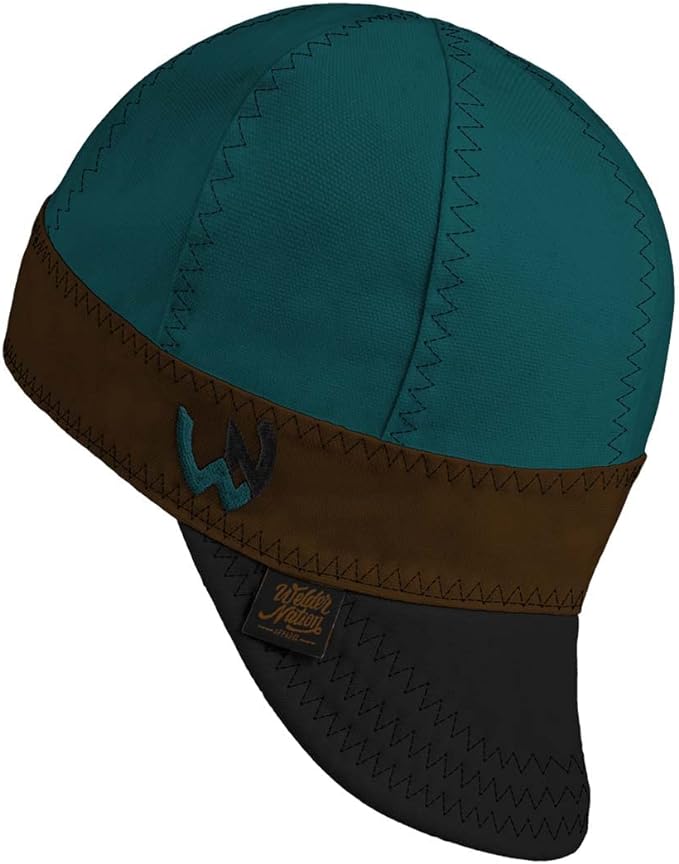 Welder Nation 8 Panel 10 oz Welding Premium Cap 100% Cotton Interior & Duck Canvas Exterior - Protective Durable Heavy-Duty