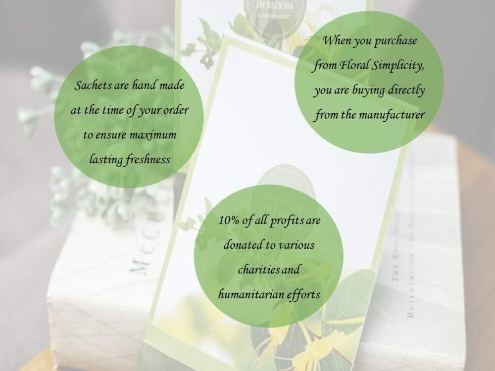 Floral Simplicity Sugar Plum Scented Sachets Pack of 3, Fall & Winter - Long-Lasting Scented Bags, Home Fragrance, Air Freshener & Deodorizer for Closet, Room, Drawer, or Cars, Made in USA