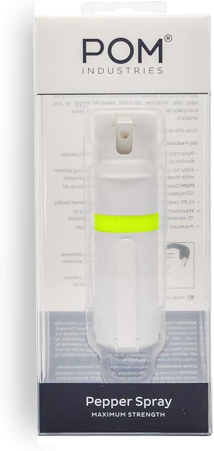 POM Pepper Spray Flip Top - Maximum Strength OC Spray for Self Defense - Tactical Compact & Safe Design - 25 Bursts & 10 ft Range - Powerful & Accurate Stream Pattern…