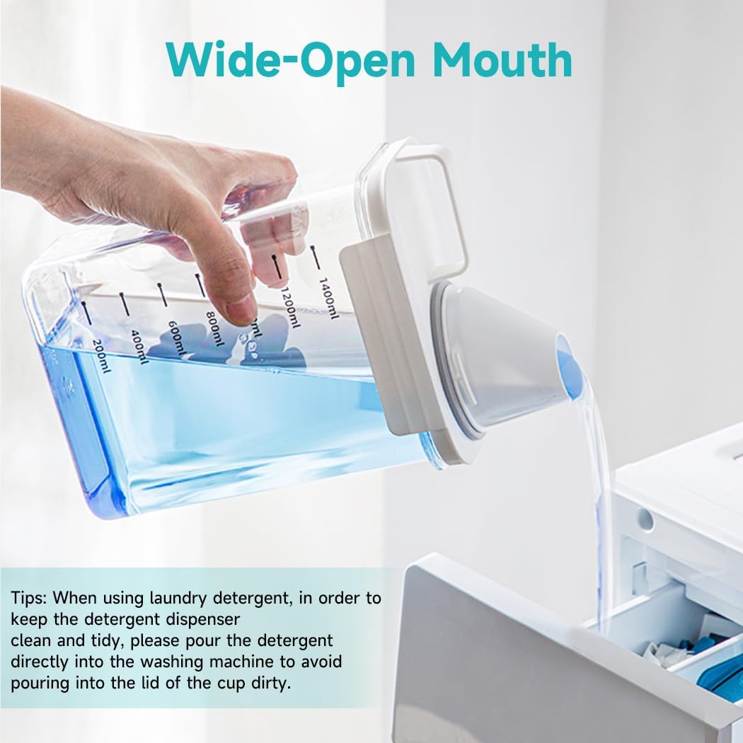 Tokokimo 2 Packs Laundry Powder Container, Laundry Detergent Dispenser with Lids, Laundry Scent Booster Beads Dispenser for Washing Powder, Soda Powder, Grain