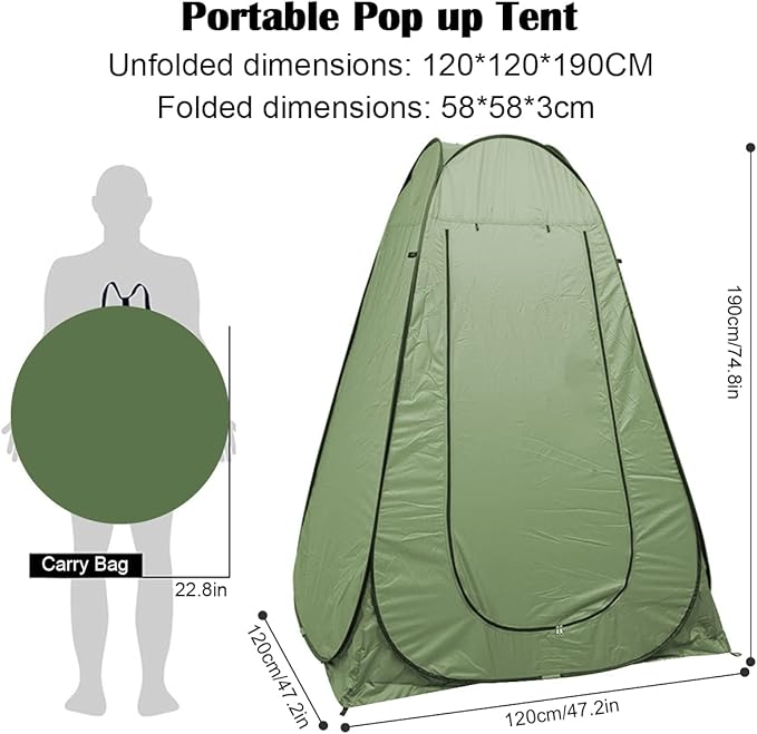 Pop Up Privacy Shower Tent Portable Outdoor Sun Shelter Camp Toilet Changing Dressing Room