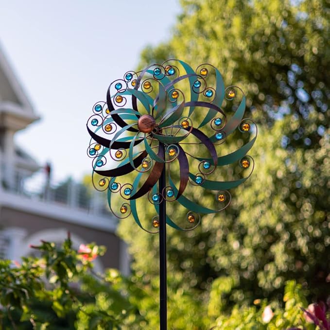 Stargarden Large Metal Wind Spinners for Outdoor, Metal Yard Art Wind Sculptures & Spinners for Yard and Garden Decorations (20x80 Inches)