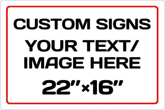 Personalized Aluminum Weatherproof Metal Signs - Multiple Sizes, Custom Text & Picture, Hazard, Garden, Custom Door Signs