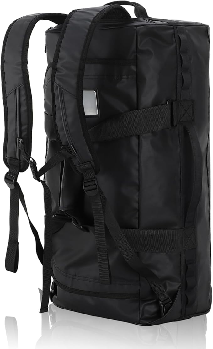 Haimont Gym Duffel Backpack Bag for Men Large Sports Duffle Bags with Backpack Straps for Hiking Travel Weekender Workout, Water Resistant, Black, 90L