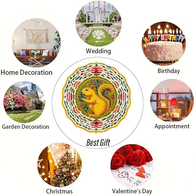 3D Wind Spinner for Garden - 10inch Stainless Steel with Double-Sided UV Printing | High-Resolution Images | Weather-Resistant Outdoor Spinning Decor for Patio, Yard & Gifts