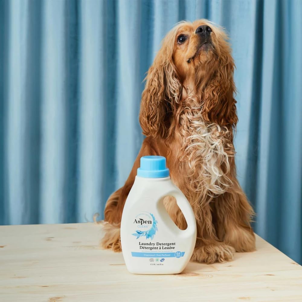AspenClean Natural Laundry Detergent Unscented - 100% Natural, Organic,Cruelty-Free, Biodegradable - Safe for Babies, Pets & Kids - EWG Certified (ingle Unit)