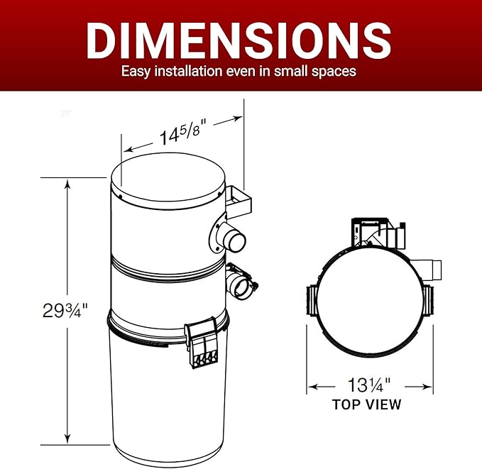 Broan-nutone 550 Air watts Residential Central Vacuum System - Anti-Vibration, Powerful Suction
