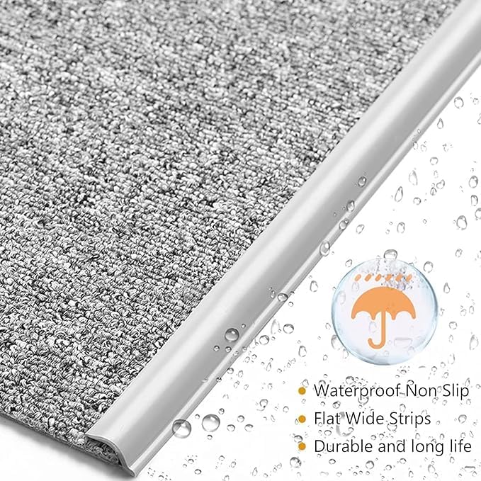 Self Adhesive Carpet Transition Strip with Edge Trim, Designed for Seamless Transitions from Carpet to Tile or Vinyl Floors, Perfect for Doorways.(Brown,60ft)