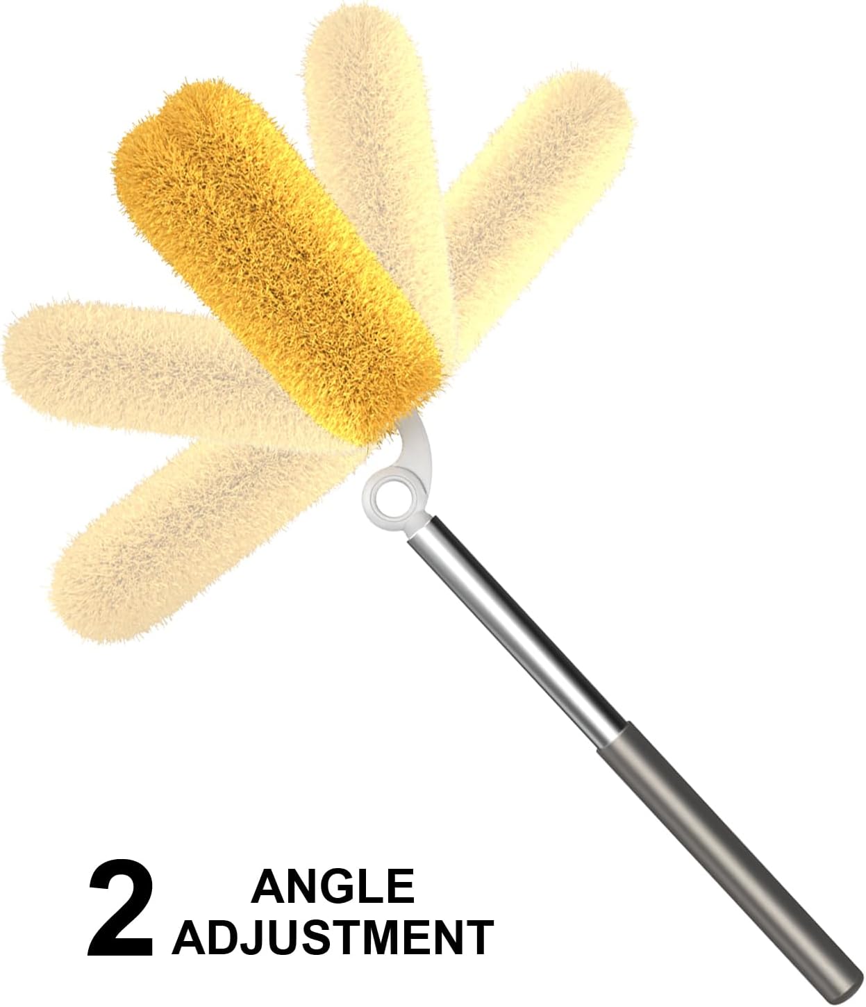 Long Handle Duster with 2 Replacement Heads, Washable Cleaning Duster Kit with Laundry Mesh Bag, Cobweb Duster, Extendable Dusting Tool for Home and Office