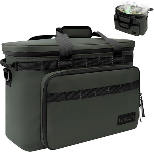 Deep Freeze Cooler Soft Sided Cooler Bag, 34 Can Collapsible Insulated Ice Chest, Large Leakproof Camping & Travel Cooler for Kayaking & Beach