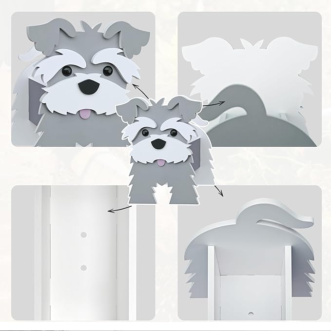 Schnauzer Gray Dog Planter, Pet Shape Garden Pots Plant Pots for Indoor/Outdoor Gardens Decoration, Cute, Surprise Gifts/Souvenirs for Pet Lovers