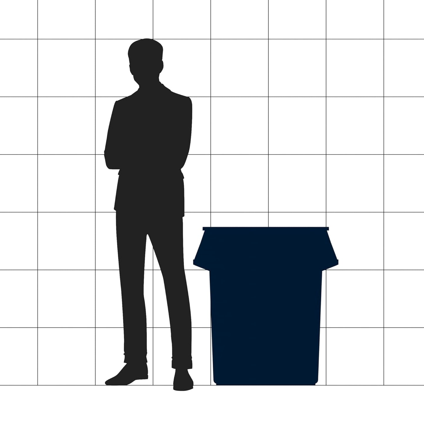 55 Gallon Black Round Commercial Trash Can with Lid