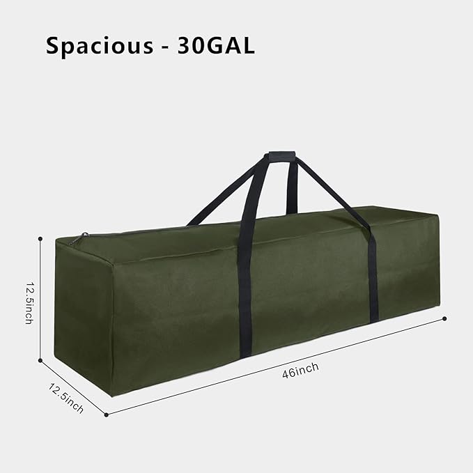 TOPDesign 46 Inch Extra Large Zippered Duffel Bag for Travel Camping Sports Equipment Storage, Waterproof Foldable Luggage Bag with Padded Handles