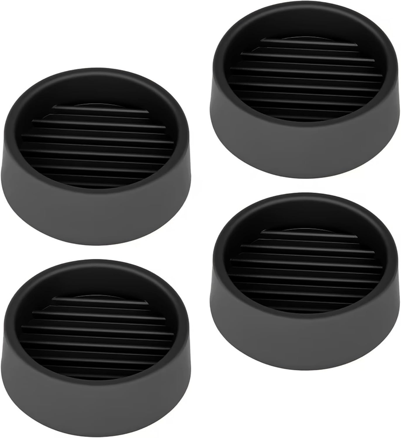 Non Slip Furniture Pads, 1.5” Round Rubber Caster Cups, 4 Pcs Furniture Coasters, Anti-Slip Gripper, Anti Slide Furnitures Feet Floor Protectors for Bed Couch Stoppers - Black
