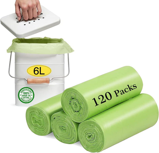 Small Trash Bags 1.2 Gallon (5L) - 120 Counts Garbage Bags, Unscented Compost Bags for Bathroom, Office & Dorm