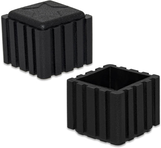 Flyshop Anti-Skid Non-Marking Synthetic Rubbr Patio Chair Table Leg Caps Square Furniture Covers, 20pcs, Black, 20 mm x 20 mm, 13/16" x 13/16"