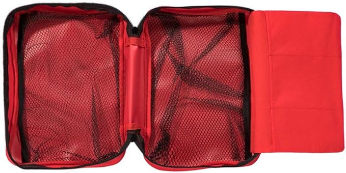 Red First Aid Bag Empty Travel Rescue Pouch First Responder Storage Compact Survival Medicine Bag for Car Home Office Kitchen Sport Outdoors