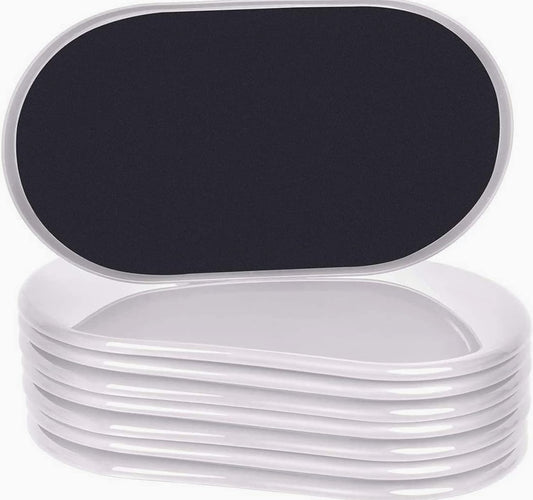 Ezprotekt 8 Pack Large Furniture Movers Sliders for Carpet, 9 1/2" x 5 3/4" Reusable Oval Furniture Moving Pads for Heavy Duty Bed Sofa Fridge Couch Cabinet, Move Items Quickly and Easily (Beige)