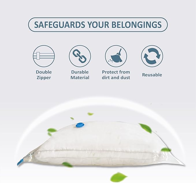 10 Pack Vacuum Storage Bags with Pump, 5 Jumbo and 5 Large Space Saver Vacuum Storage Bags, Vacuum Seal Bags for Clothing, Comfoters, Pillows, Blanket, Bedding