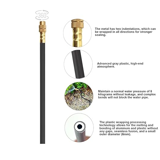 New drip Irrigation kit, Automatic Garden Watering System, Quick Connector and 360-degree Bending Dropper atomizing Copper Nozzle, Garden Plant Lawn Courtyard Watering System. (Timer)