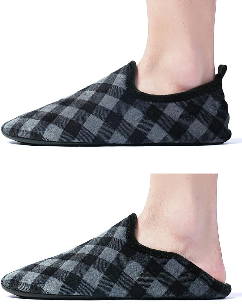 QZKDM Lightweight Slip on Grip Indoor House Slippers Barefoot Non Slip Home Exercise Yoga Shoes for Men Women