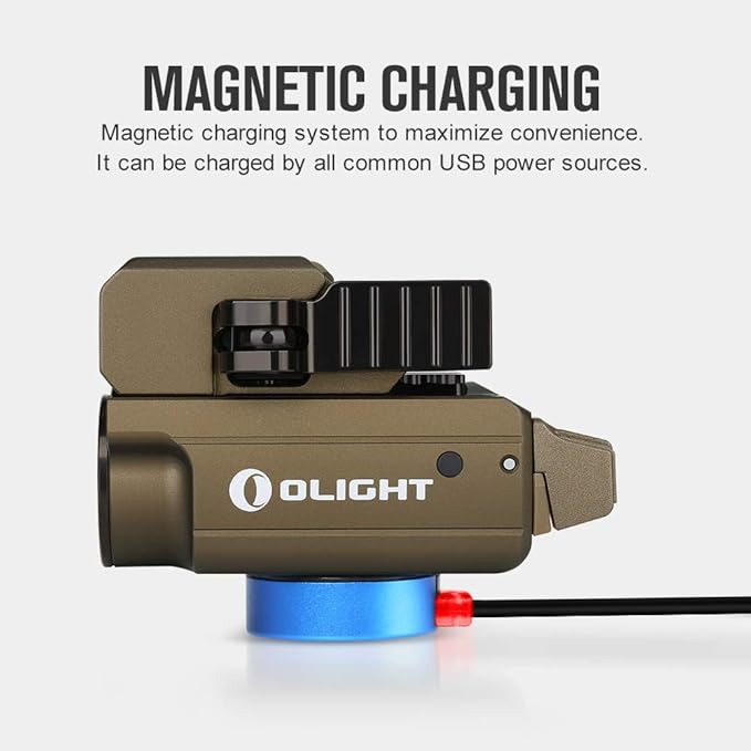 OLIGHT PL-Mini 2 Valkyrie 600 Lumens Magnetic USB Rechargeable Compact Hunting Gear with Adjustable Rail, High Performance CW LED Flashlight with Built-in Battery