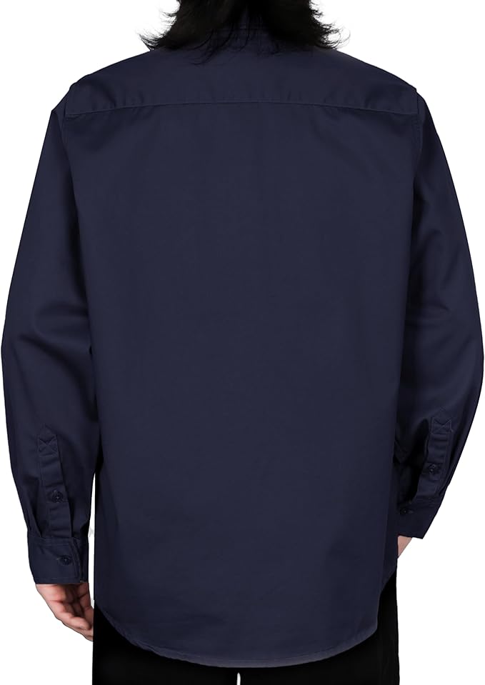 TICOMELA FR Shirts for Men Flame Resistant Shirt CAT2 Light Weight 6.5oz Fire Retardant Men's Welding Shirt