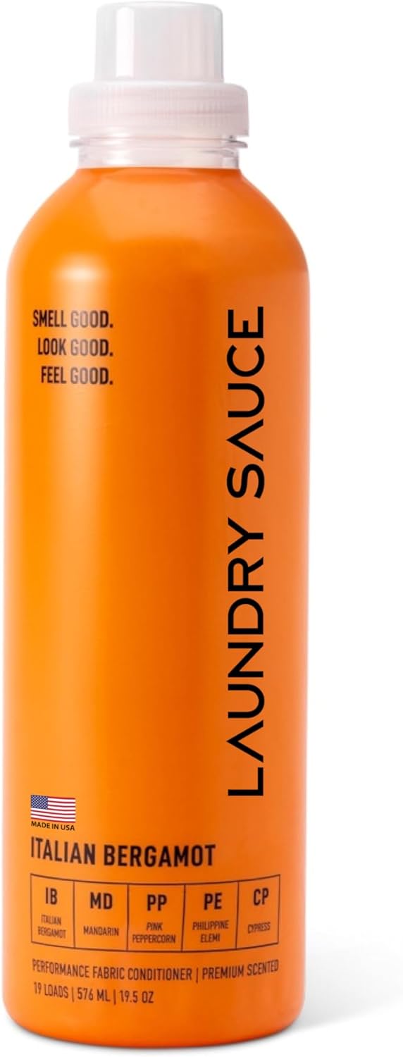 Laundry Sauce - Laundry Fabric Softener (Italian Bergamot) Luxury Fragrance, Softens & Preserves Fabric, Reduces Wrinkles, 19 Fl Oz