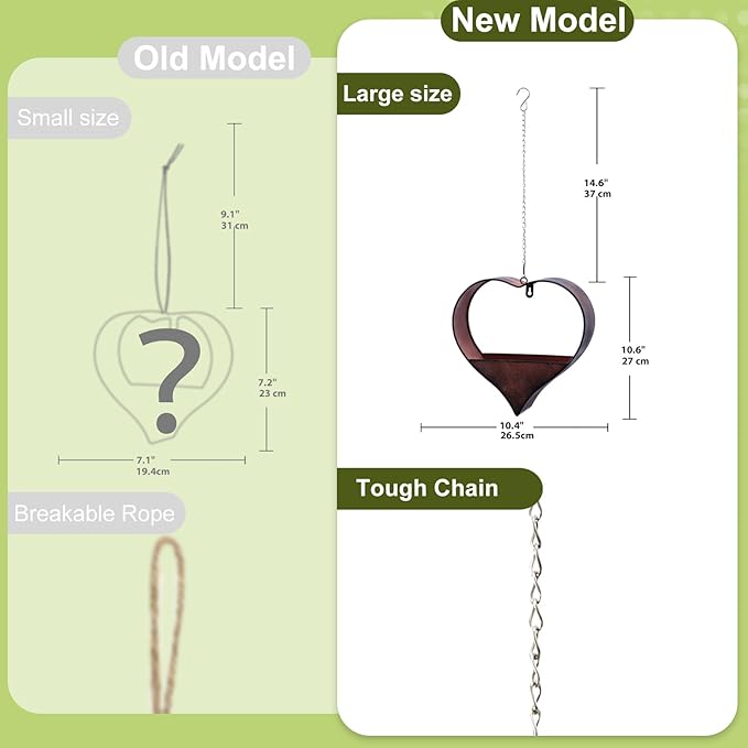 Metal Plant Hangers Indoor and Outdoor: Birthday Gifts for Women Mom Wife Father Garden Lovers - Rustic Heart Shape Hanging Planters Perfect for Window Wall Living Room Office Decor